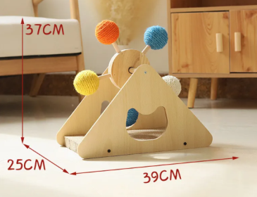 Natural Rope and Wood Ferris Wheel Cat Toy (Numbers: 1)