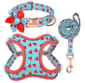 Fun Collar & Harness Vest Sets for Small Dogs (Color2: Blue, size: Small)