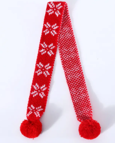 Warm & Wooly Feline Scarf (Color2: Red)