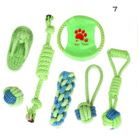 Knotted Cotton Rope Chew Toy Sets for Dogs (Item: 7 pc #1)