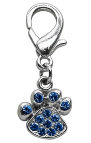 Fun Fur Baby Collar Dangle Charms - Paw Print (Color2: Blue)