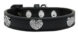 Crystal Hearts Collar - Black (size: Small)