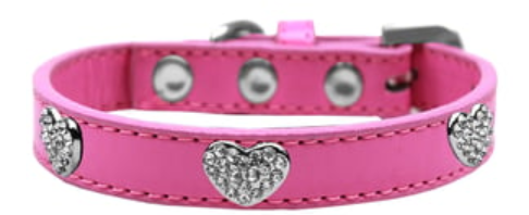 Crystal Hearts Bling Collar for Dogs and Cats (size: Small)