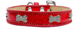 Crystal Bone Medallion Collar - Red