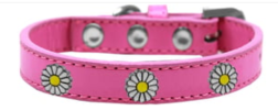 White Daisy Fun Widget Collar - Pink