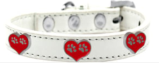 Paw Print Fun Widget Collar - White